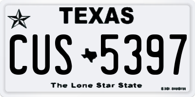 TX license plate CUS5397