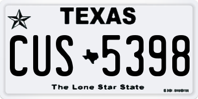TX license plate CUS5398