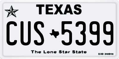 TX license plate CUS5399