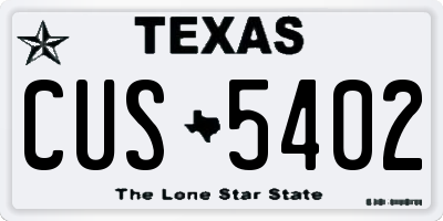 TX license plate CUS5402