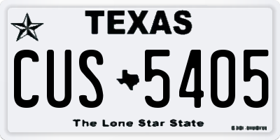 TX license plate CUS5405