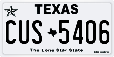 TX license plate CUS5406