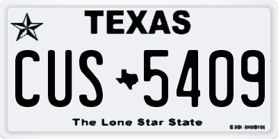 TX license plate CUS5409