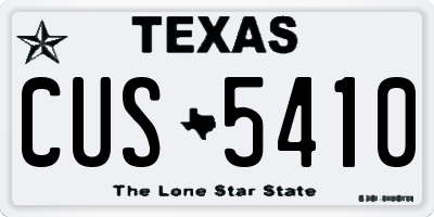 TX license plate CUS5410