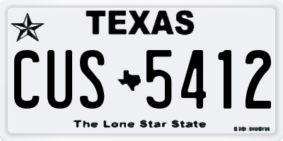 TX license plate CUS5412