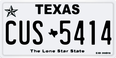 TX license plate CUS5414