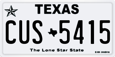 TX license plate CUS5415
