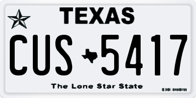 TX license plate CUS5417