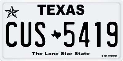 TX license plate CUS5419