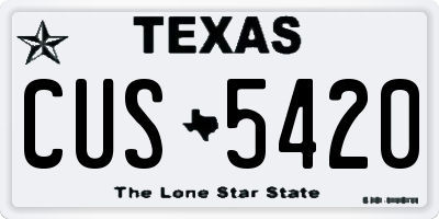 TX license plate CUS5420