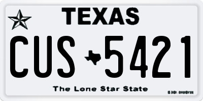 TX license plate CUS5421