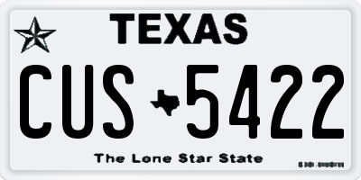 TX license plate CUS5422