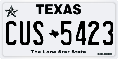 TX license plate CUS5423