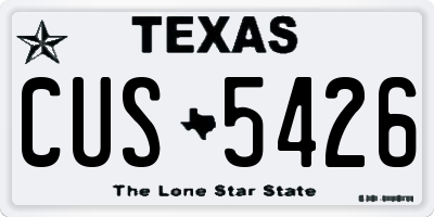 TX license plate CUS5426