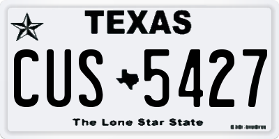 TX license plate CUS5427