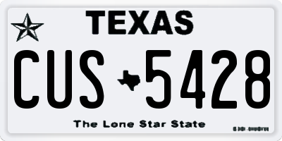 TX license plate CUS5428