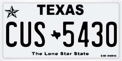 TX license plate CUS5430