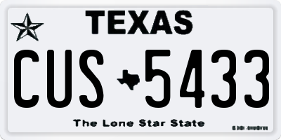 TX license plate CUS5433
