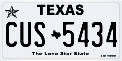 TX license plate CUS5434