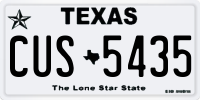 TX license plate CUS5435