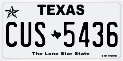 TX license plate CUS5436