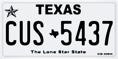 TX license plate CUS5437