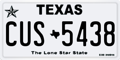 TX license plate CUS5438