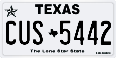 TX license plate CUS5442