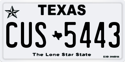 TX license plate CUS5443