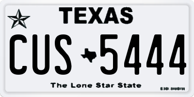 TX license plate CUS5444