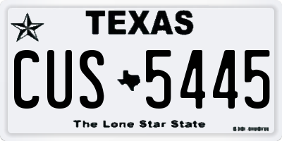 TX license plate CUS5445