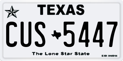 TX license plate CUS5447