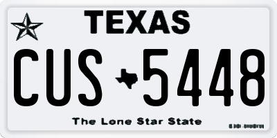 TX license plate CUS5448