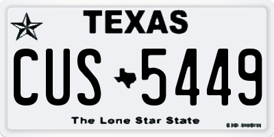 TX license plate CUS5449