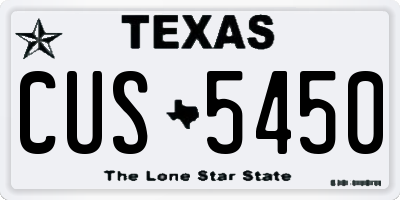 TX license plate CUS5450