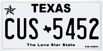 TX license plate CUS5452