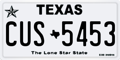 TX license plate CUS5453