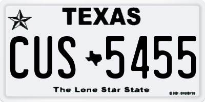TX license plate CUS5455