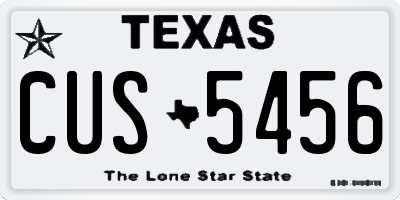 TX license plate CUS5456