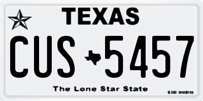 TX license plate CUS5457
