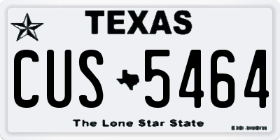 TX license plate CUS5464