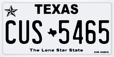 TX license plate CUS5465