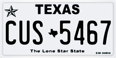 TX license plate CUS5467