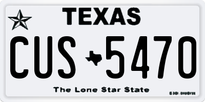 TX license plate CUS5470