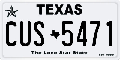TX license plate CUS5471
