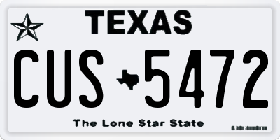 TX license plate CUS5472
