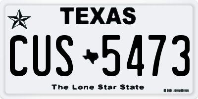 TX license plate CUS5473