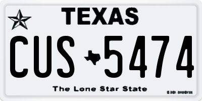 TX license plate CUS5474