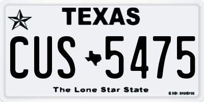 TX license plate CUS5475