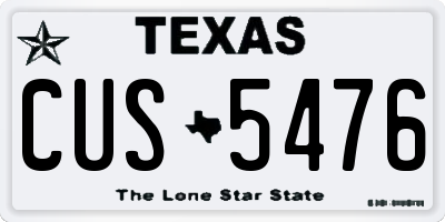 TX license plate CUS5476